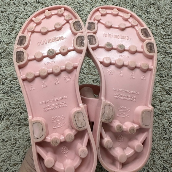 Mini Melissa Pink Sandals with Glitter, size 2 - Picture 3 of 3